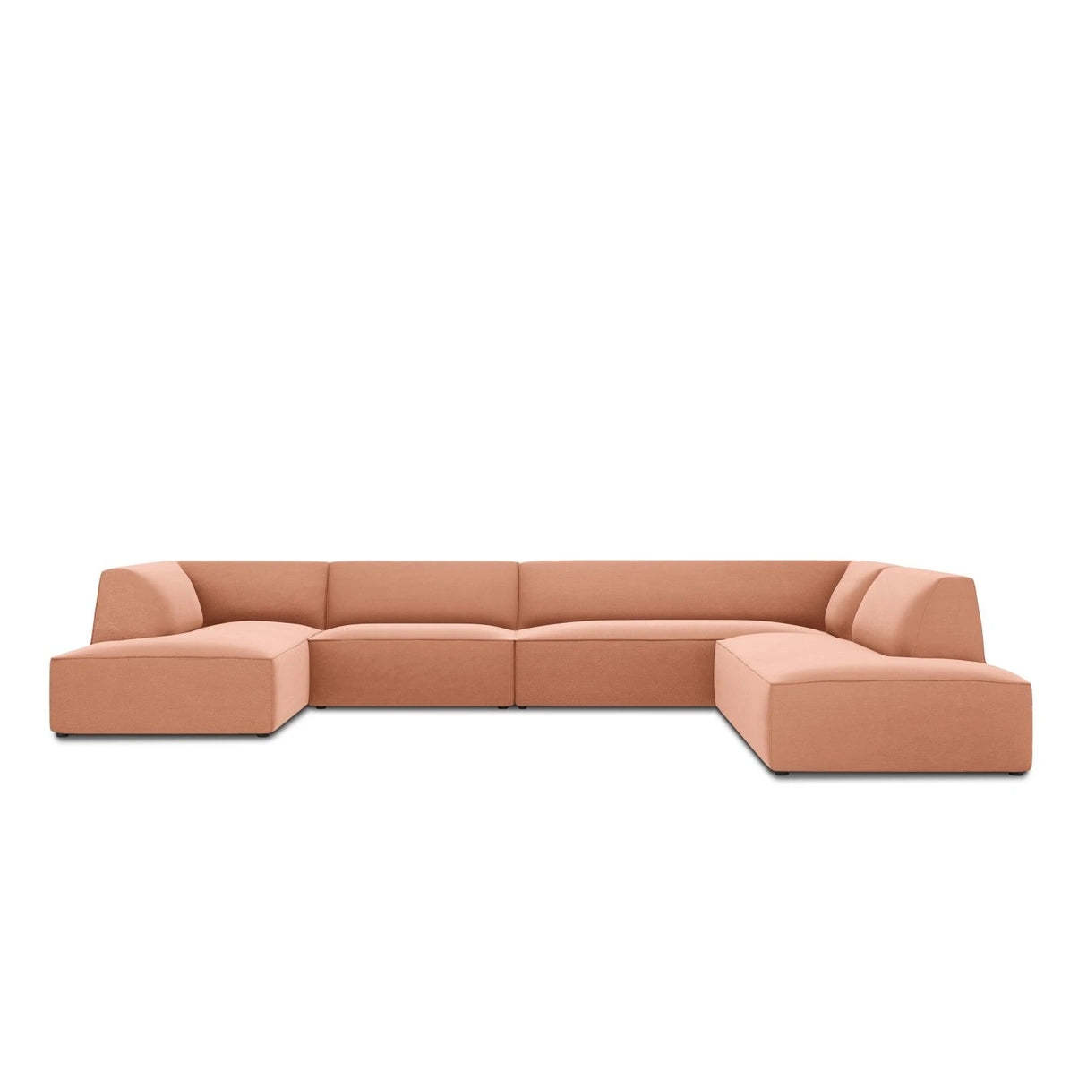 Ruby 7-Sitzer Panorama-Sofa Rechts, mit Bezug in Samt (Sal11) in Rosa, 366x273 cm – Bild 1