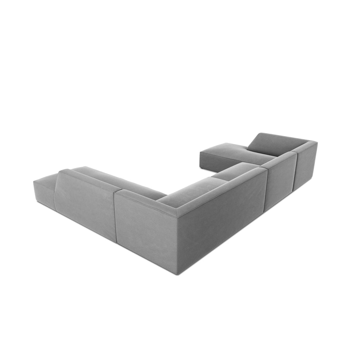 Ruby 7-Sitzer Panorama-Sofa Rechts, mit Bezug in Samt (Sal17) in Grau, 366x273 cm – Bild 7