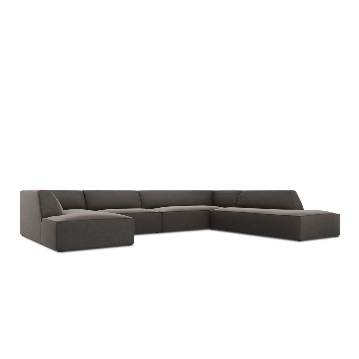 Ruby 7-Sitzer Panorama-Sofa Rechts, mit Bezug in Samt (Sal18) in Dunkelgrau, 366x273 cm – Bild 5