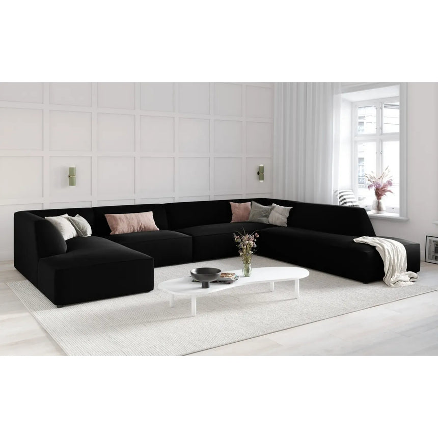 Ruby 7-Sitzer Panorama-Sofa Rechts, mit Bezug in Samt, Cord oder Strukturstoff, 366x273 cm - ZEN ZONE Furniture