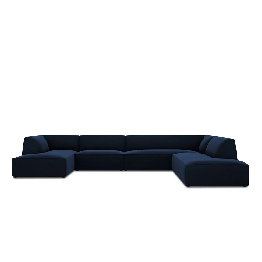 Ruby 7-Sitzer Panorama-Sofa Rechts, mit Bezug in Samt (Sal5) in Königsblau, 366x273 cm – Bild 1