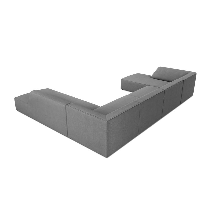 Ruby 7-Sitzer Panorama-Sofa Rechts, mit Bezug in Strukturierter Stoff (Ota11) in Grau, 366x273 cm – Bild 5