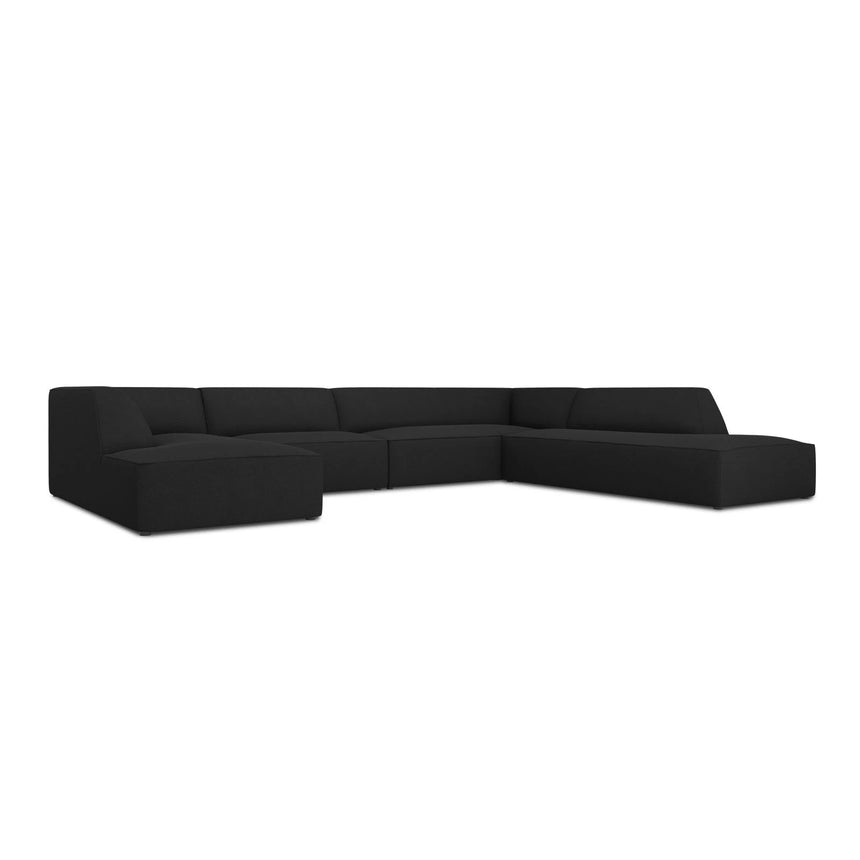 Ruby 7-Sitzer Panorama-Sofa Rechts, mit Bezug in Strukturierter Stoff (Ota12) in Schwarz, 366x273 cm – Bild 3