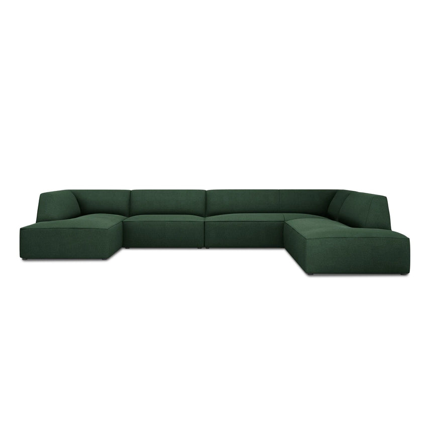 Ruby 7-Sitzer Panorama-Sofa Rechts, mit Bezug in Strukturierter Stoff (Ota14) in Grün, 366x273 cm – Bild 1