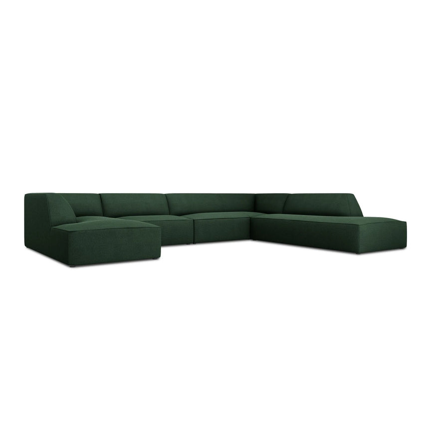 Ruby 7-Sitzer Panorama-Sofa Rechts, mit Bezug in Strukturierter Stoff (Ota14) in Grün, 366x273 cm – Bild 3