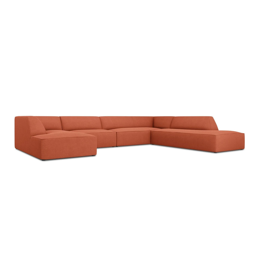 Ruby 7-Sitzer Panorama-Sofa Rechts, mit Bezug in Strukturierter Stoff (Ota2) in Coral, 366x273 cm – Bild 2