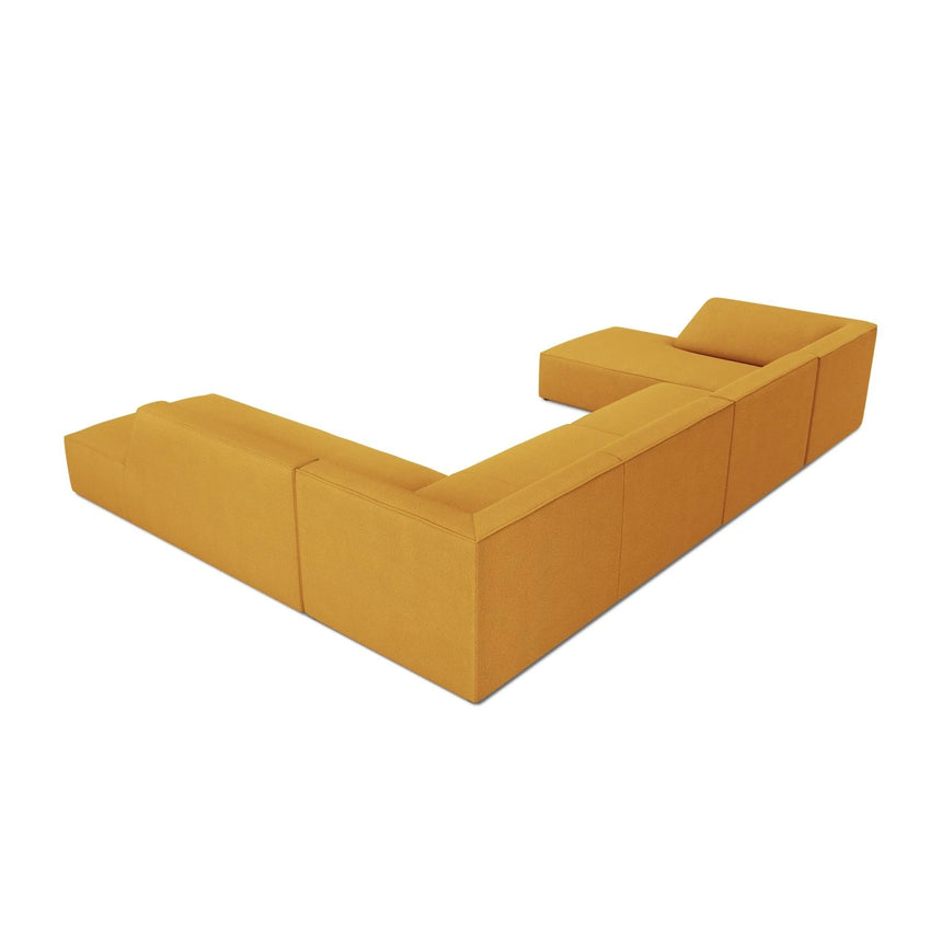 Ruby 7-Sitzer Panorama-Sofa Rechts, mit Bezug in Strukturierter Stoff (Ota4) in Gelb, 366x273 cm – Bild 5
