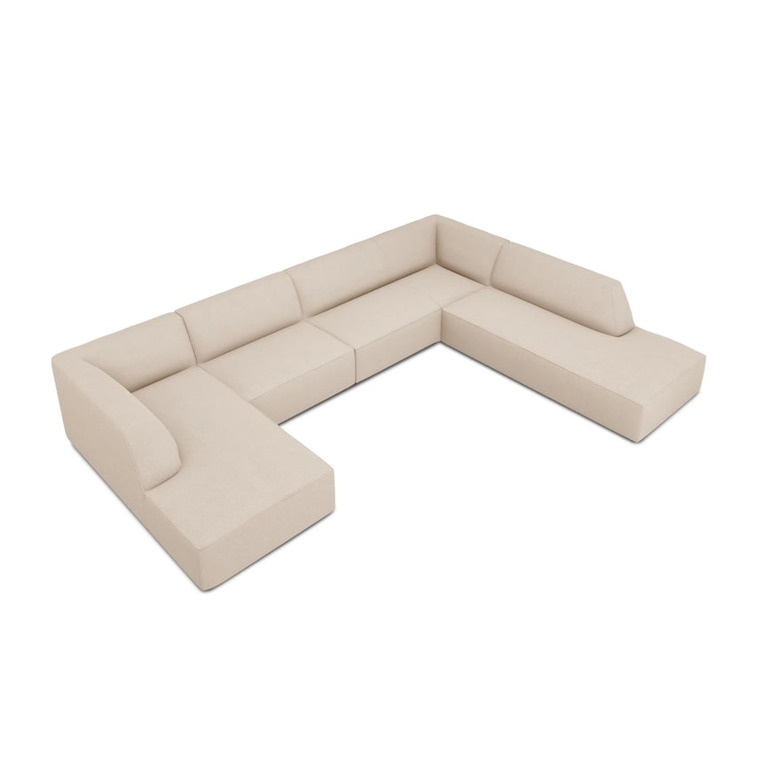 Ruby 7-Sitzer Panorama-Sofa Rechts, mit Bezug in Strukturierter Stoff (Ota8) in Beige, 366x273 cm – Bild 4