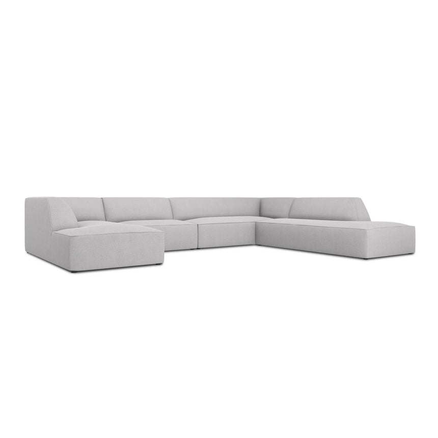 Ruby 7-Sitzer Panorama-Sofa Rechts, mit Bezug in Strukturierter Stoff (Ota9) in Hellgrau, 366x273 cm – Bild 3