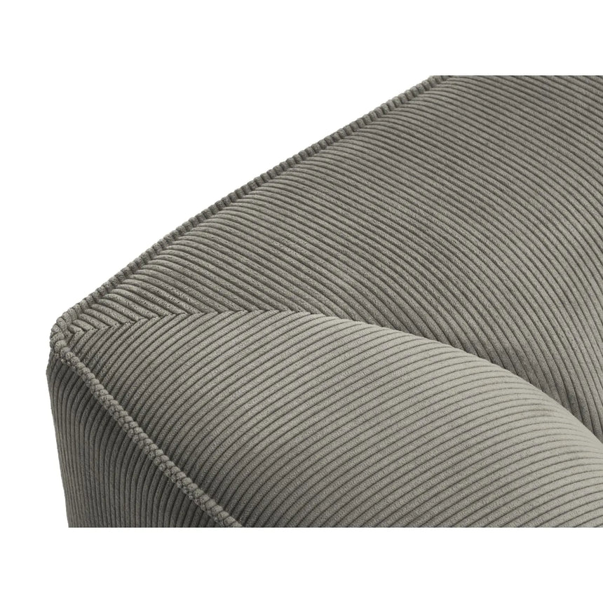 Ruby Pouf mit Bezug in Cord (ScaAsh) in Hellgrau, 93x93 cm – Bild 3