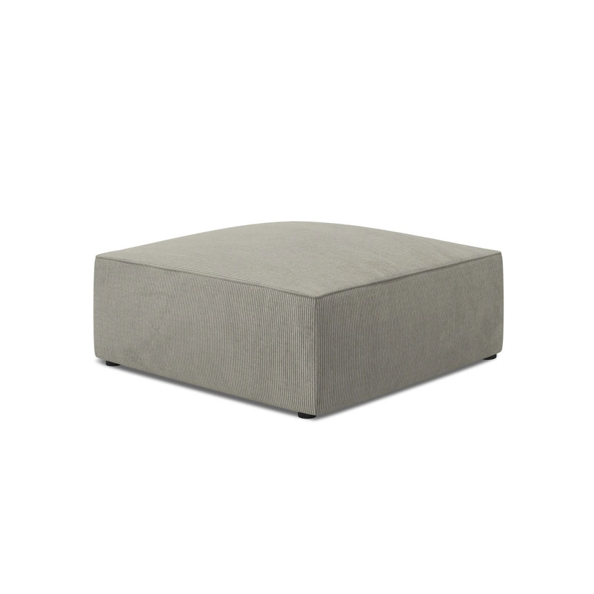 Ruby Pouf mit Bezug in Cord (ScaAsh) in Hellgrau, 93x93 cm – Bild 4