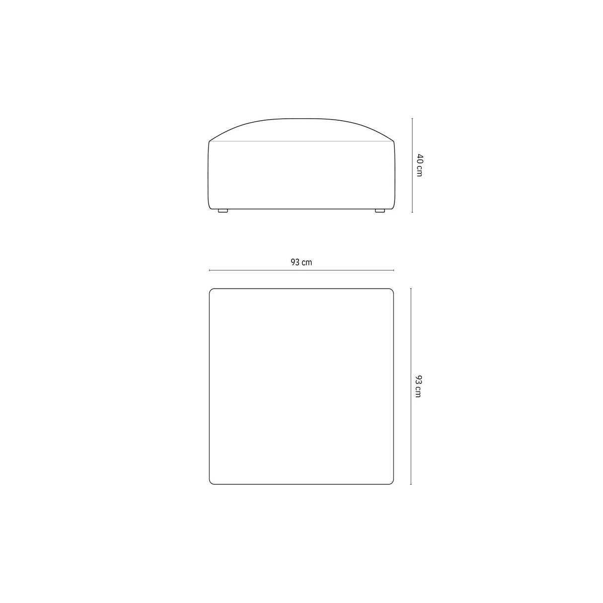 Ruby Pouf mit Bezug in Samt (Sal17) in Grau, 93x93 cm – Bild 2