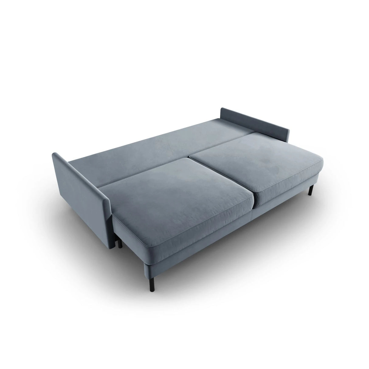 Scott 3-Sitzer Sofa, umwandelbar mit Schlaffunktion, mit Bezug aus Samt (Blu06) in Hellblau, 212x97 cm – Bild 5