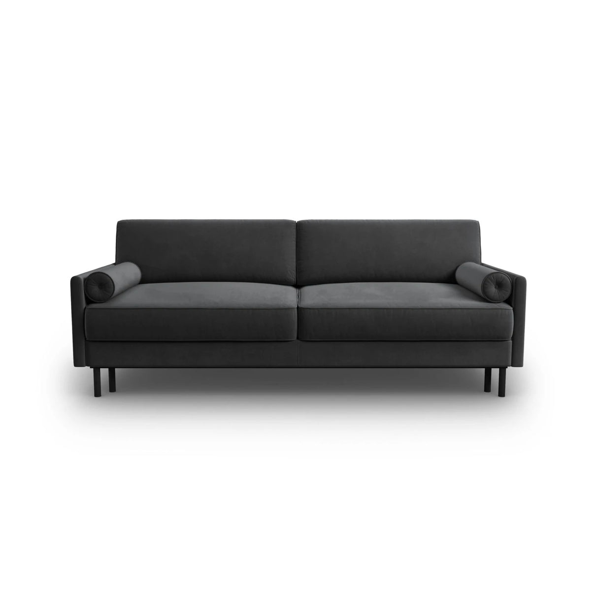 Scott 3-Sitzer Sofa, umwandelbar mit Schlaffunktion, mit Bezug aus Samt (Blu14) in Grau, 212x97 cm – Bild 1
