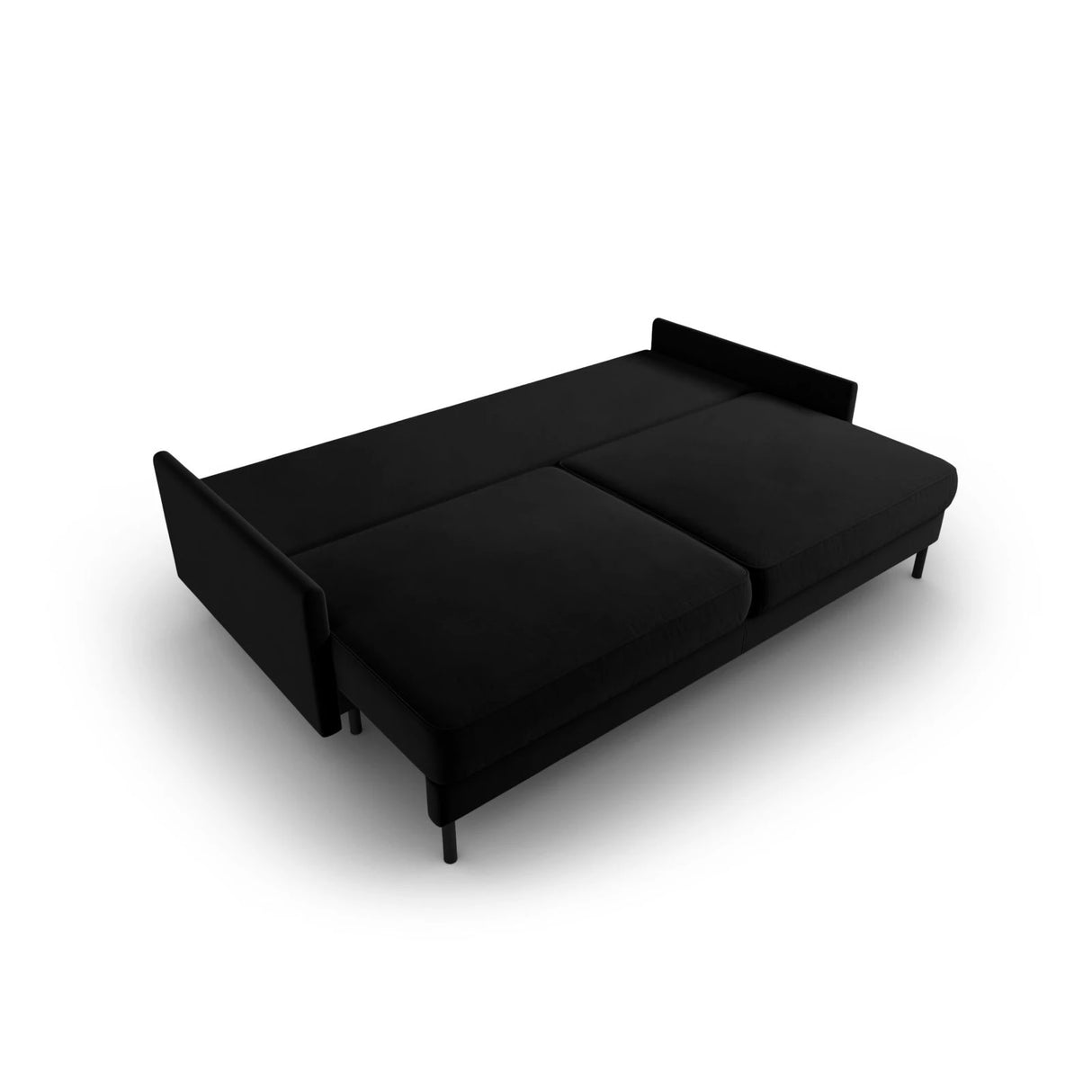 Scott 3-Sitzer Sofa, umwandelbar mit Schlaffunktion, mit Bezug aus Samt (Blu19) in Schwarz, 212x97 cm – Bild 5