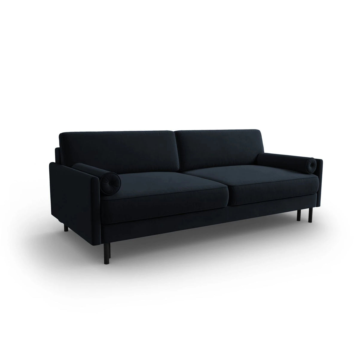 Scott 3-Sitzer Sofa, umwandelbar mit Schlaffunktion, mit Bezug aus Samt (Blu89) in Dunkelblau, 212x97 cm – Bild 4