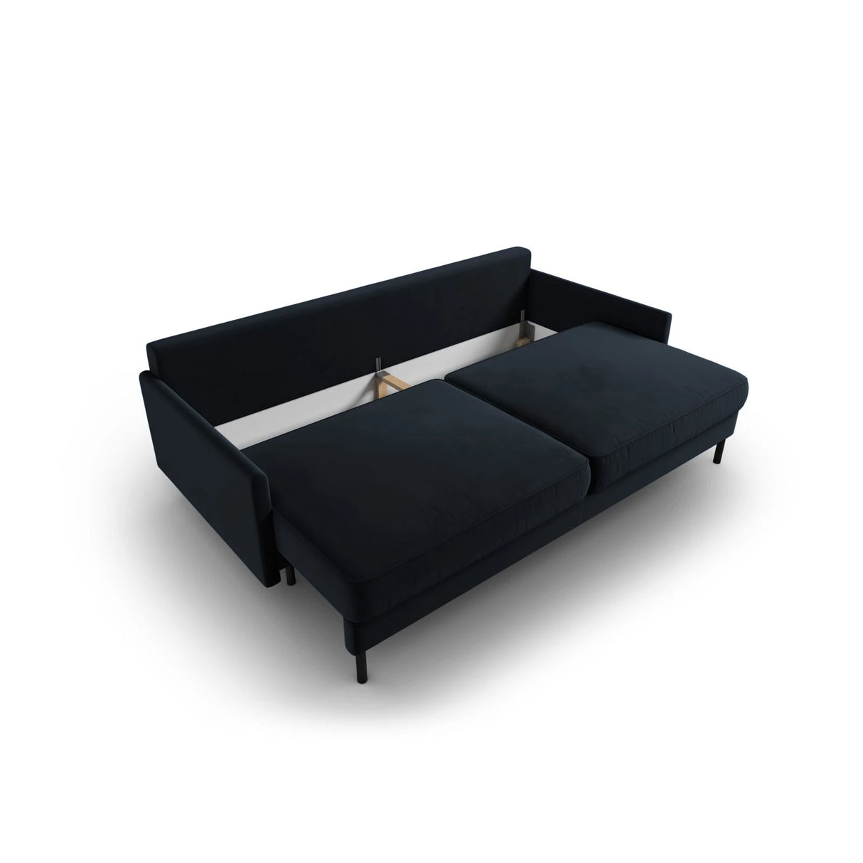 Scott 3-Sitzer Sofa, umwandelbar mit Schlaffunktion, mit Bezug aus Samt (Blu89) in Dunkelblau, 212x97 cm – Bild 6