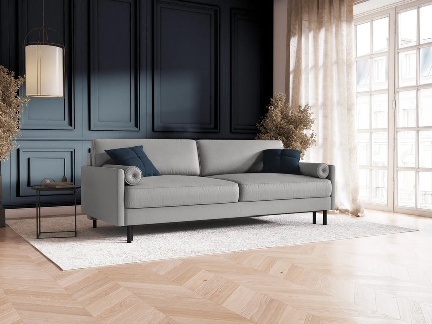 Scott 3-Sitzer Sofa, umwandelbar mit Schlaffunktion, mit Bezug aus Strukturierter Stoff (Meg363) in Hellgrau, 212x97 cm – Bild 2