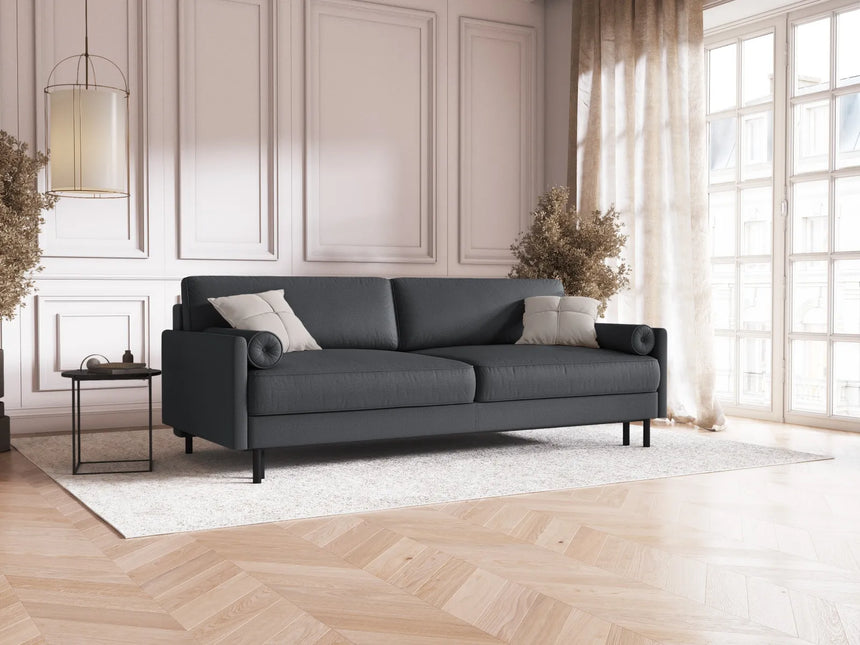 Scott 3-Sitzer Sofa, umwandelbar mit Schlaffunktion, mit Bezug aus Strukturierter Stoff (Meg367) in Dunkelgrau, 212x97 cm – Bild 2