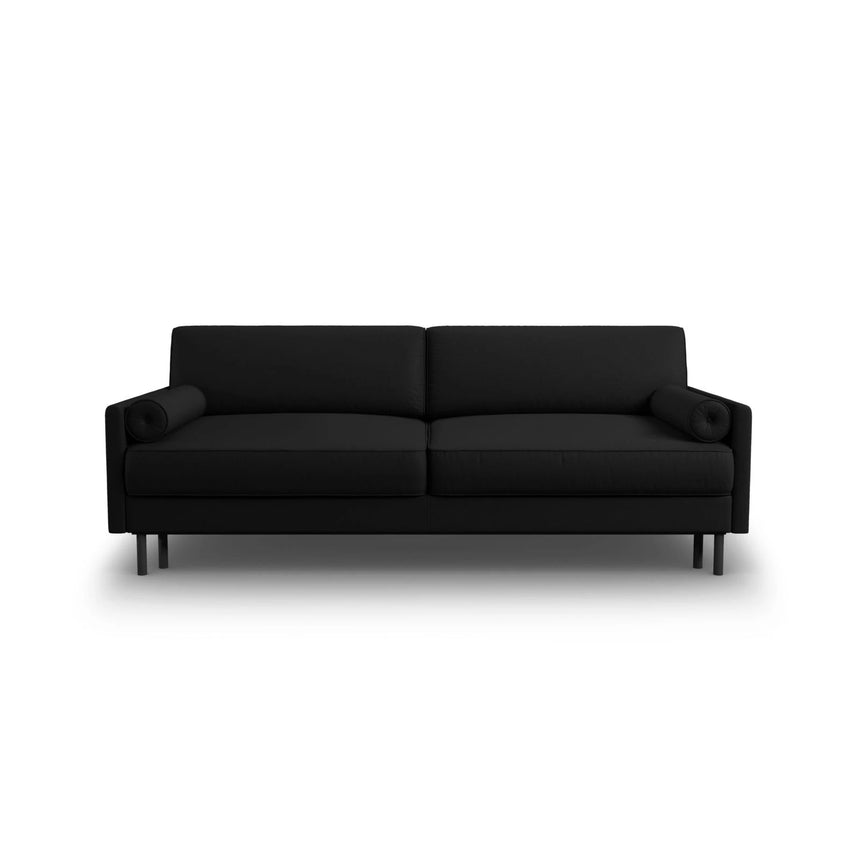 Scott 3-Sitzer Sofa, umwandelbar mit Schlaffunktion, mit Bezug aus Strukturierter Stoff (Meg368) in Schwarz, 212x97 cm – Bild 1
