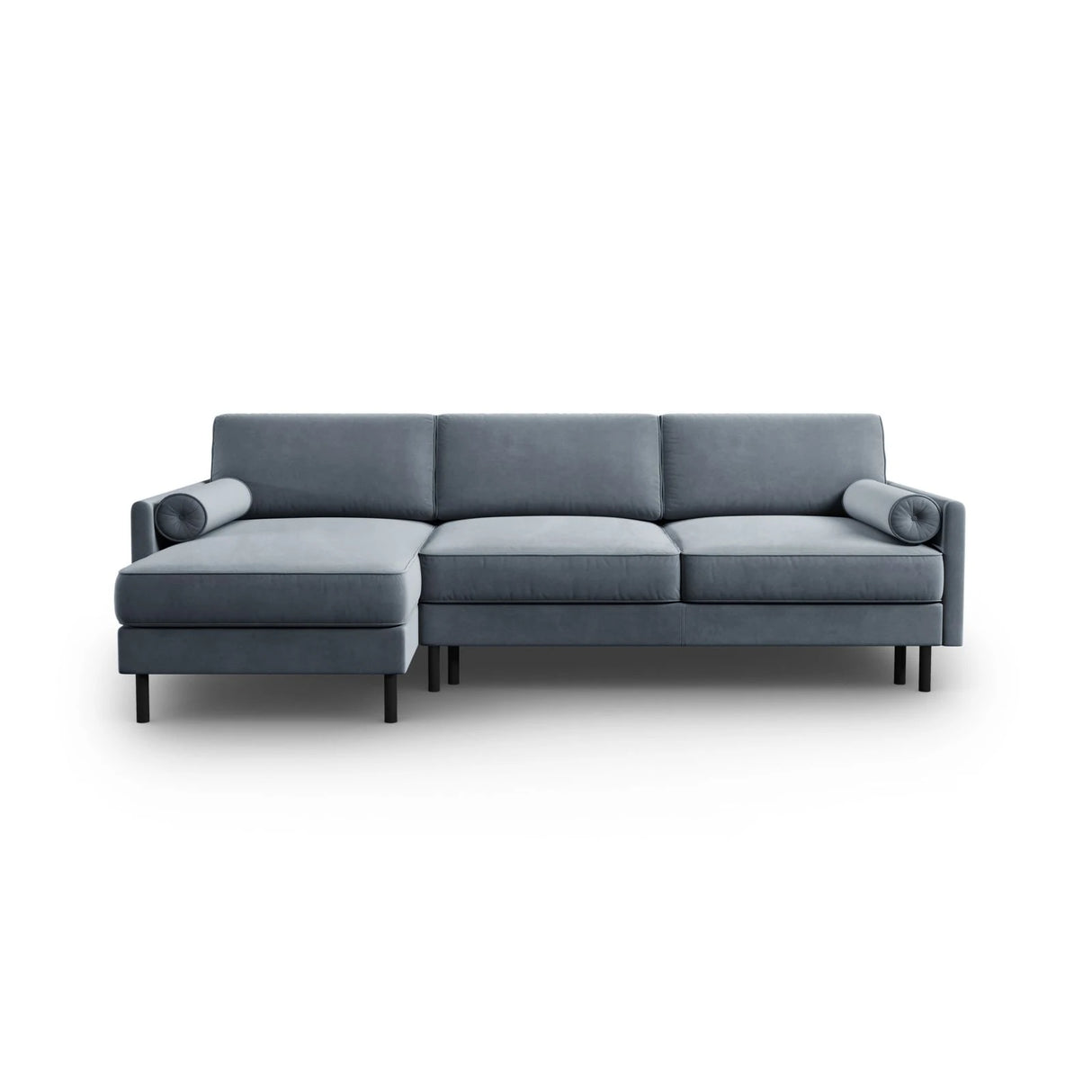 Scott 4-Sitzer Sofa, Linke Seite, umwandelbar mit Schlaffunktion, mit Bezug aus Samt (Blu06) in Hellblau, 212x142 cm – Bild 1