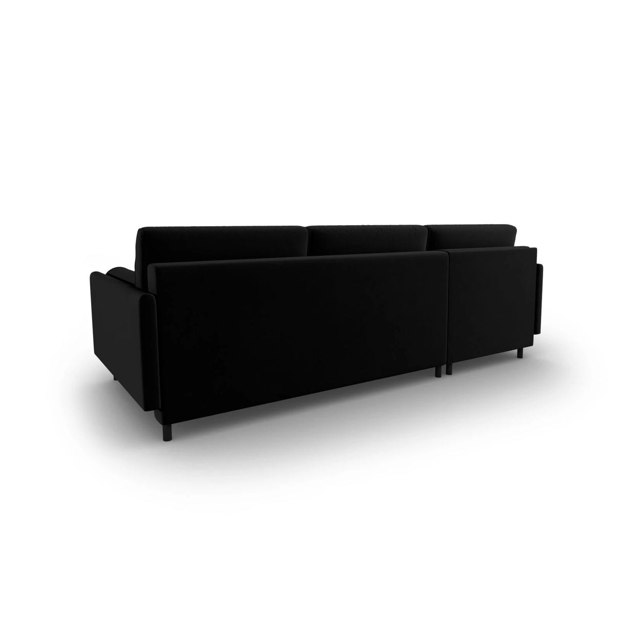 Scott 4-Sitzer Sofa, Linke Seite, umwandelbar mit Schlaffunktion, mit Bezug aus Samt (Blu19) in Schwarz, 212x142 cm – Bild 8