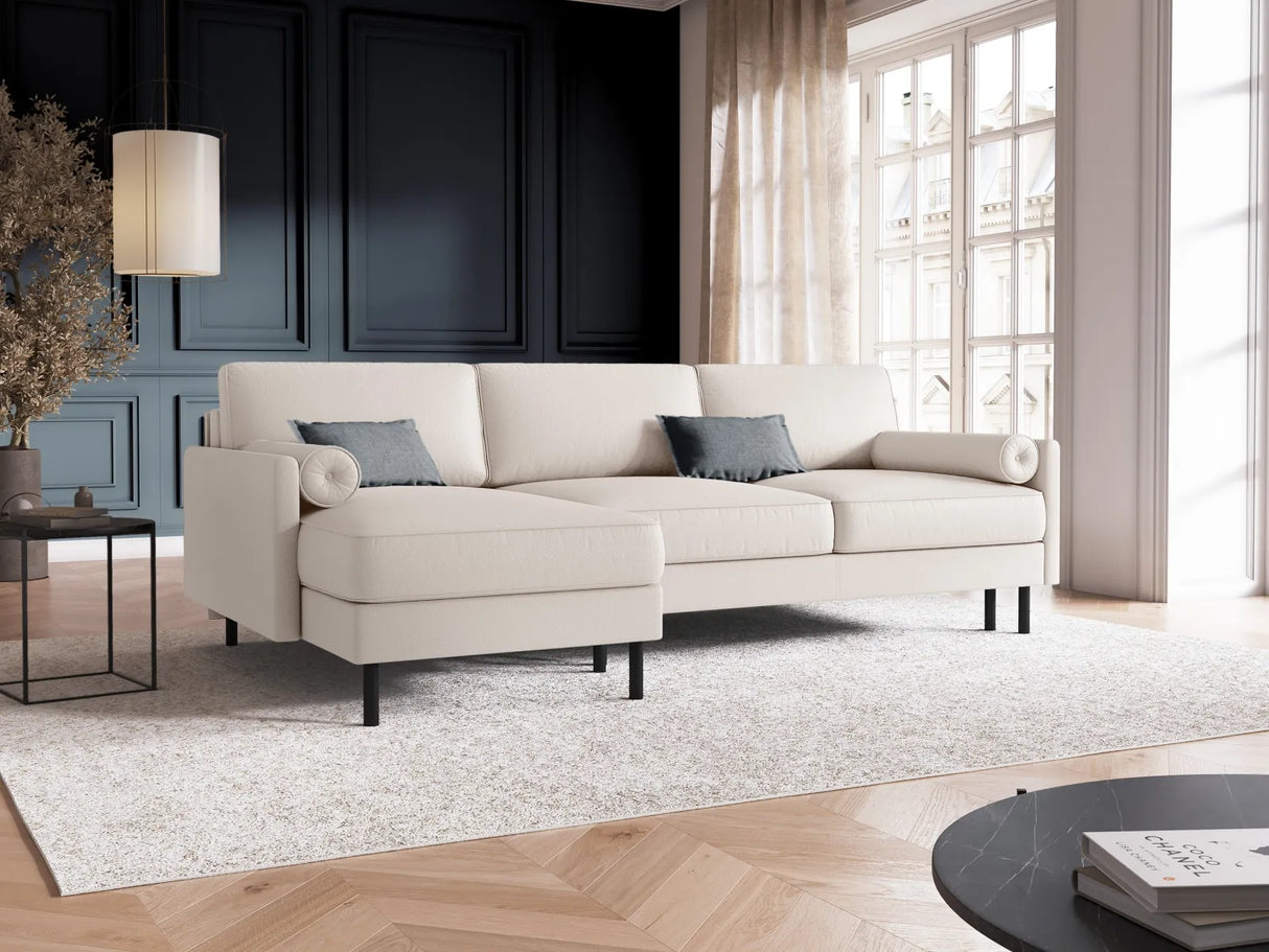Scott 4-Sitzer Sofa, Linke Seite, umwandelbar mit Schlaffunktion, mit Bezug aus Strukturierter Stoff (Meg351) in Leichtes Beige, 212x142 cm – Bild 2