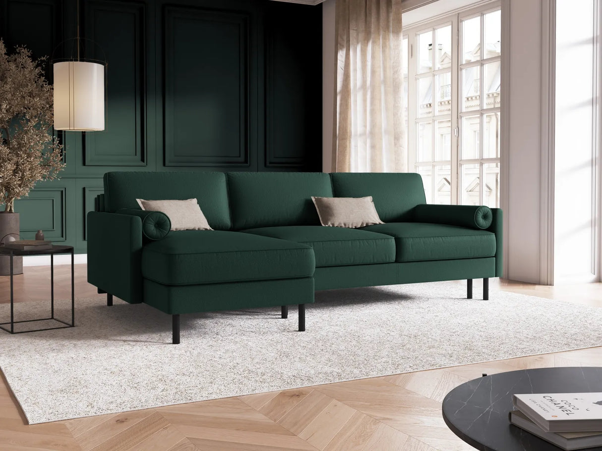 Scott 4-Sitzer Sofa, Linke Seite, umwandelbar mit Schlaffunktion, mit Bezug aus Strukturierter Stoff (Meg359) in Grün, 212x142 cm – Bild 2