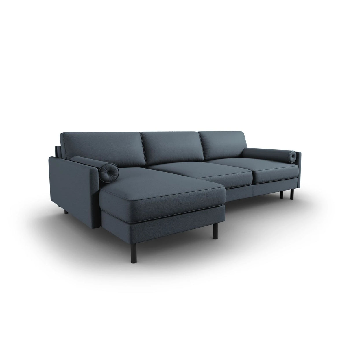 Scott 4-Sitzer Sofa, Linke Seite, umwandelbar mit Schlaffunktion, mit Bezug aus Strukturierter Stoff (Meg361) in Blau, 212x142 cm – Bild 5