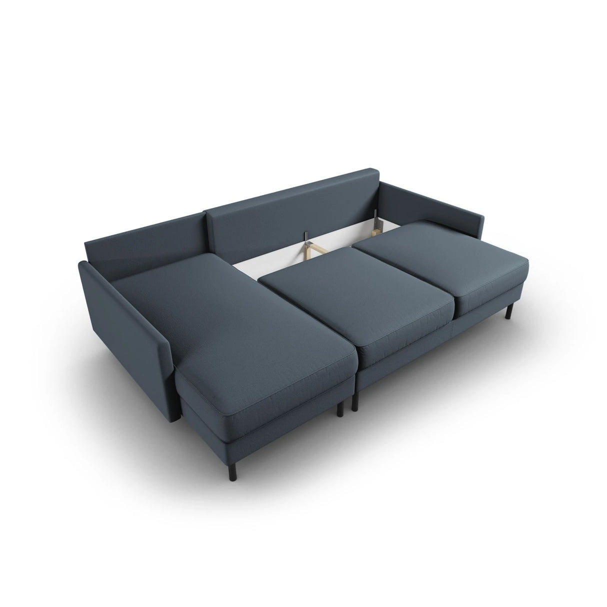 Scott 4-Sitzer Sofa, Linke Seite, umwandelbar mit Schlaffunktion, mit Bezug aus Strukturierter Stoff (Meg361) in Blau, 212x142 cm – Bild 7