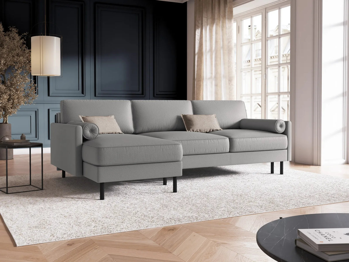 Scott 4-Sitzer Sofa, Linke Seite, umwandelbar mit Schlaffunktion, mit Bezug aus Strukturierter Stoff (Meg363) in Hellgrau, 212x142 cm – Bild 2