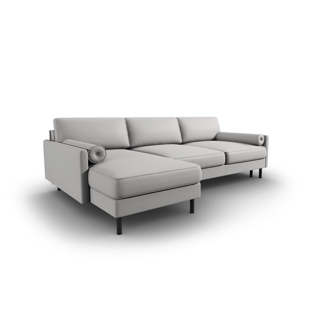 Scott 4-Sitzer Sofa, Linke Seite, umwandelbar mit Schlaffunktion, mit Bezug aus Strukturierter Stoff (Meg363) in Hellgrau, 212x142 cm – Bild 5