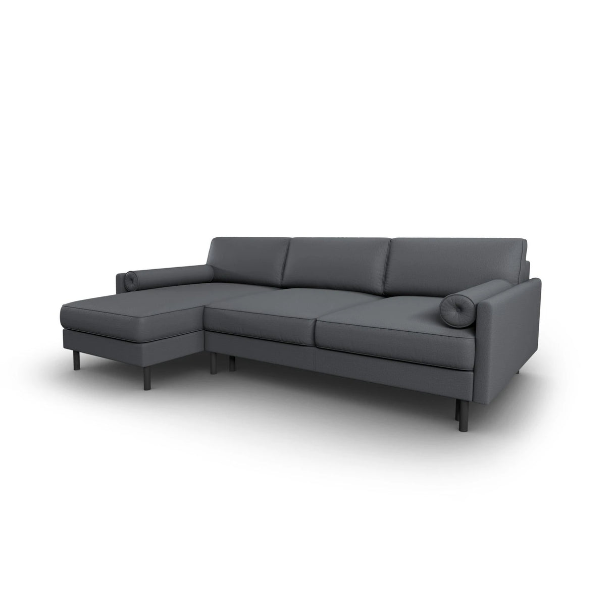 Scott 4-Sitzer Sofa, Linke Seite, umwandelbar mit Schlaffunktion, mit Bezug aus Strukturierter Stoff (Meg367) in Dunkelgrau, 212x142 cm – Bild 4