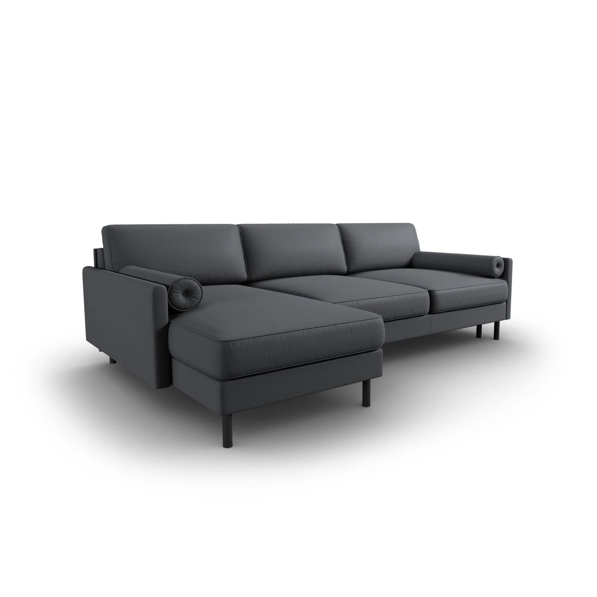 Scott 4-Sitzer Sofa, Linke Seite, umwandelbar mit Schlaffunktion, mit Bezug aus Strukturierter Stoff (Meg367) in Dunkelgrau, 212x142 cm – Bild 5