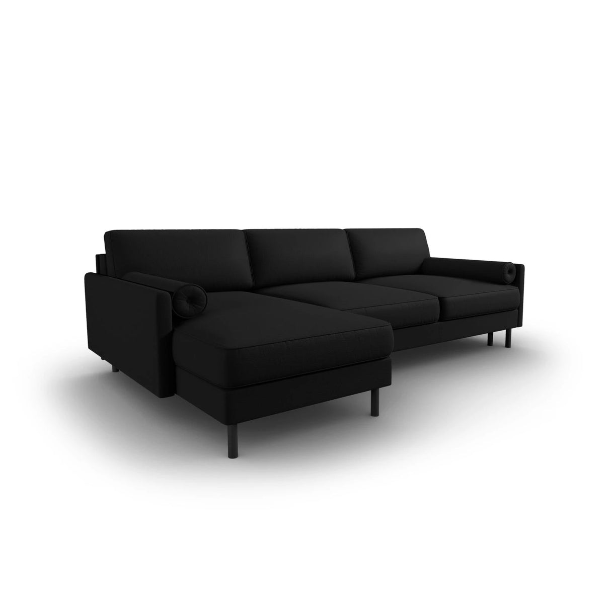 Scott 4-Sitzer Sofa, Linke Seite, umwandelbar mit Schlaffunktion, mit Bezug aus Strukturierter Stoff (Meg368) in Schwarz, 212x142 cm – Bild 5