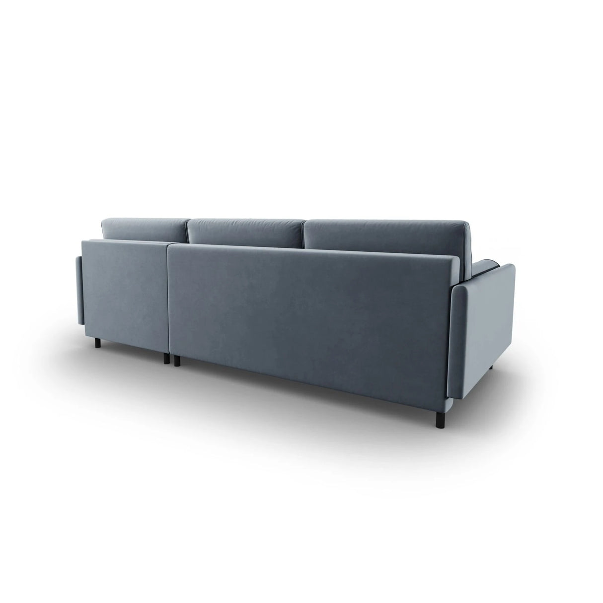 Scott 4-Sitzer Sofa, Rechte Seite, umwandelbar mit Schlaffunktion, mit Bezug aus Samt (Blu06) in Hellblau, 212x142 cm – Bild 8