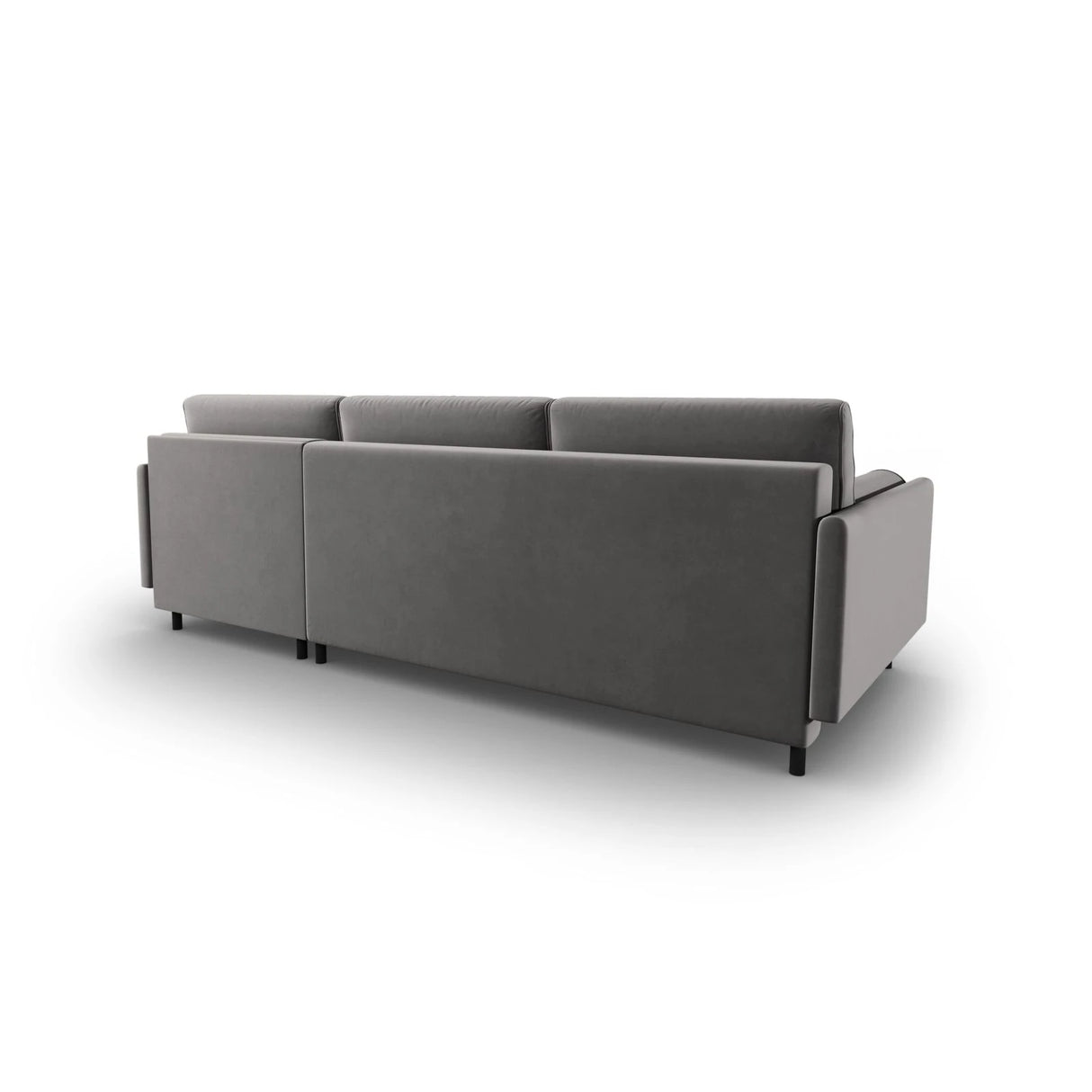 Scott 4-Sitzer Sofa, Rechte Seite, umwandelbar mit Schlaffunktion, mit Bezug aus Samt (Blu13) in Hellgrau, 212x142 cm – Bild 8