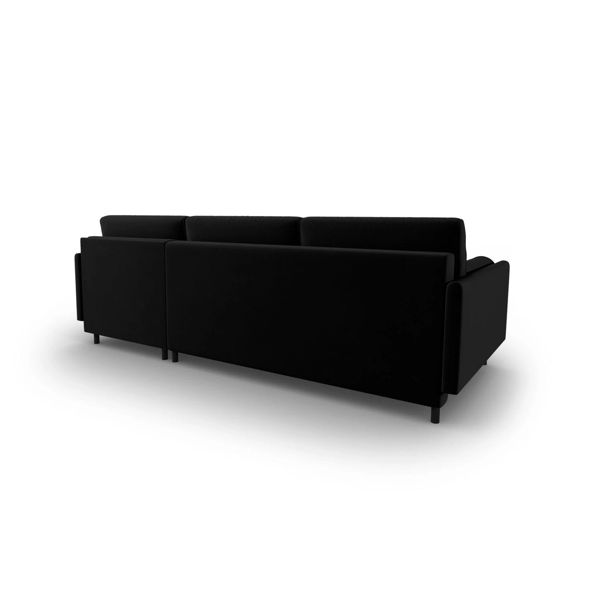 Scott 4-Sitzer Sofa, Rechte Seite, umwandelbar mit Schlaffunktion, mit Bezug aus Samt (Blu19) in Schwarz, 212x142 cm – Bild 8