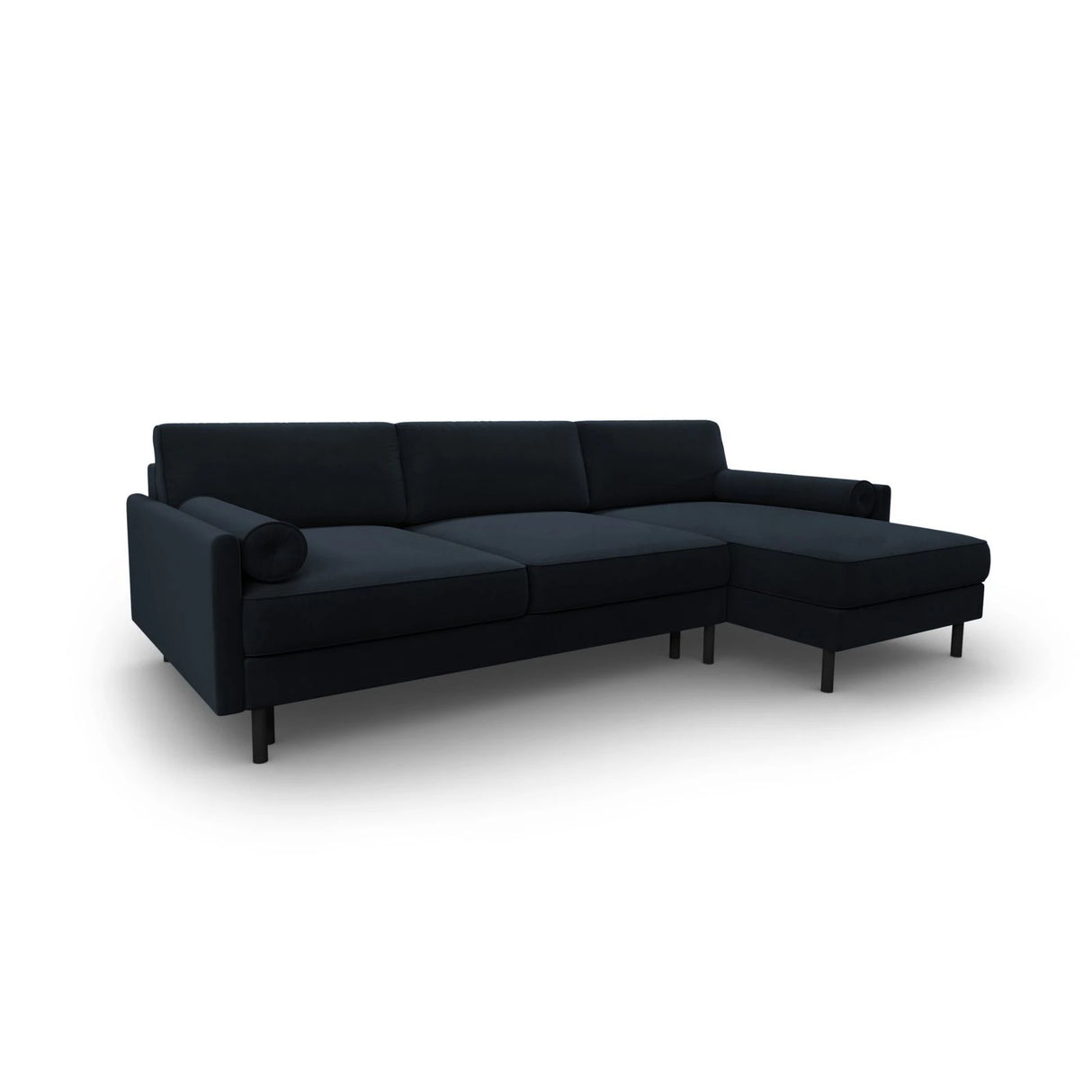 Scott 4-Sitzer Sofa, Rechte Seite, umwandelbar mit Schlaffunktion, mit Bezug aus Samt (Blu89) in Dunkelblau, 212x142 cm – Bild 4