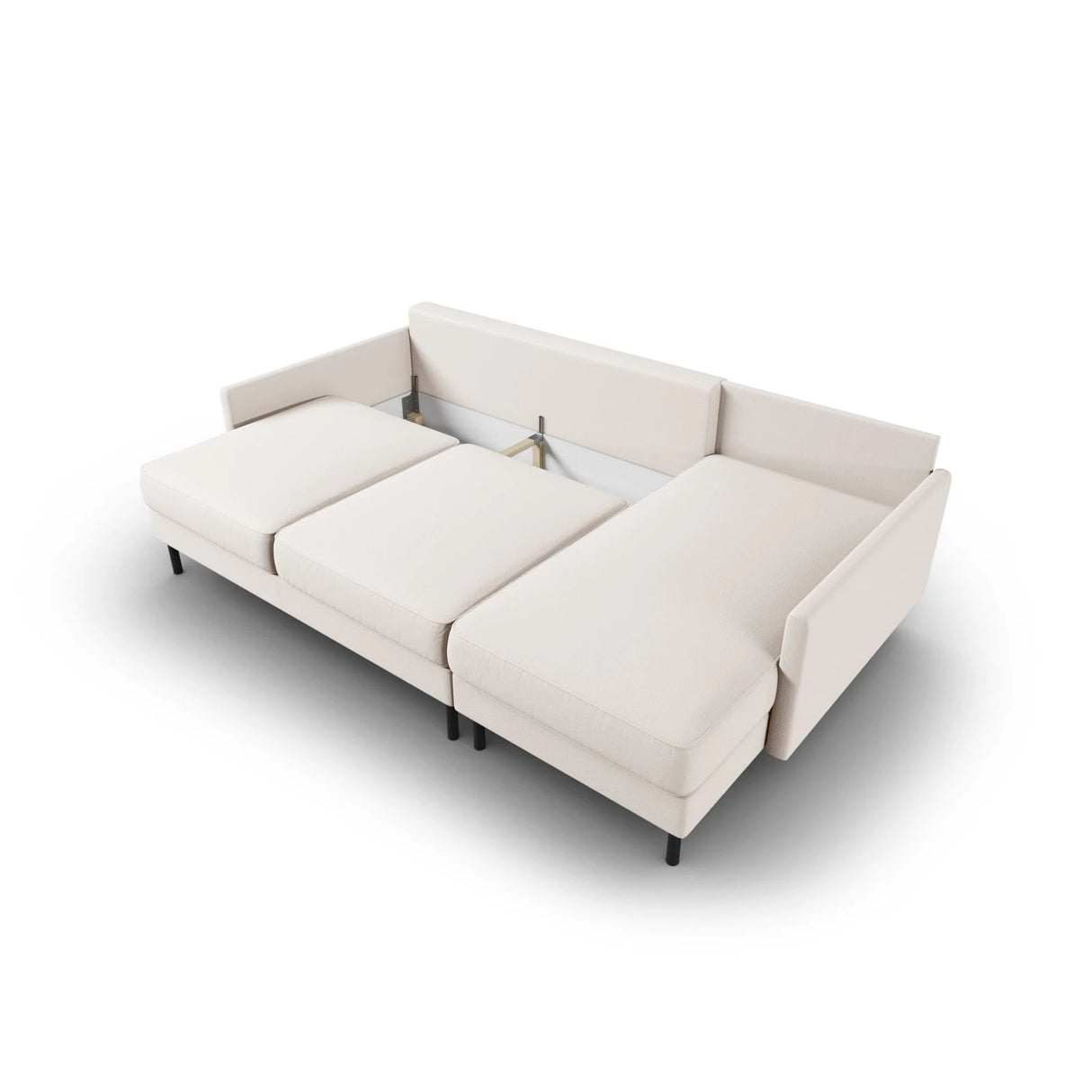 Scott 4-Sitzer Sofa, Rechte Seite, umwandelbar mit Schlaffunktion, mit Bezug aus Strukturierter Stoff (Meg351) in Leichtes Beige, 212x142 cm – Bild 7