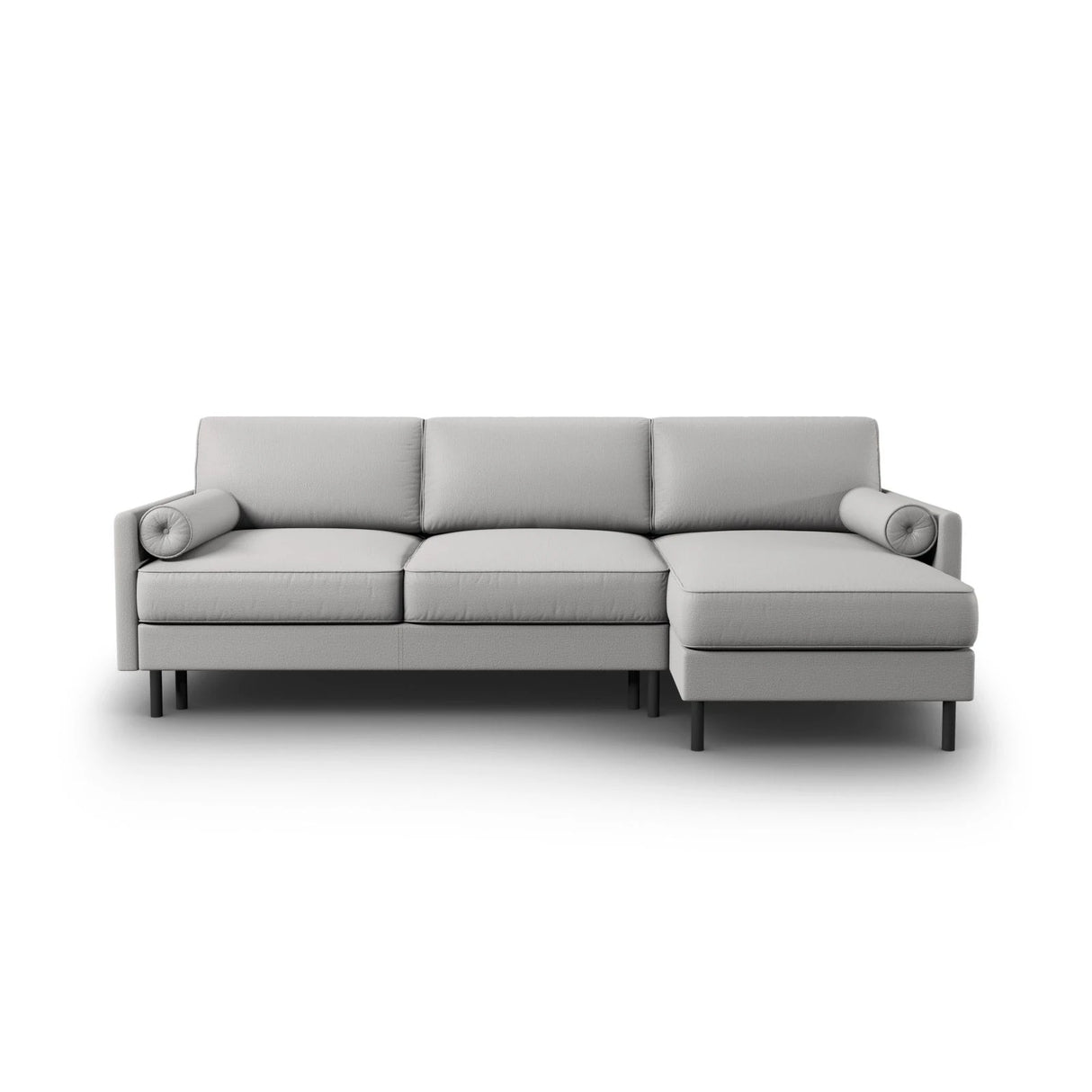 Scott 4-Sitzer Sofa, Rechte Seite, umwandelbar mit Schlaffunktion, mit Bezug aus Strukturierter Stoff (Meg363) in Hellgrau, 212x142 cm – Bild 1