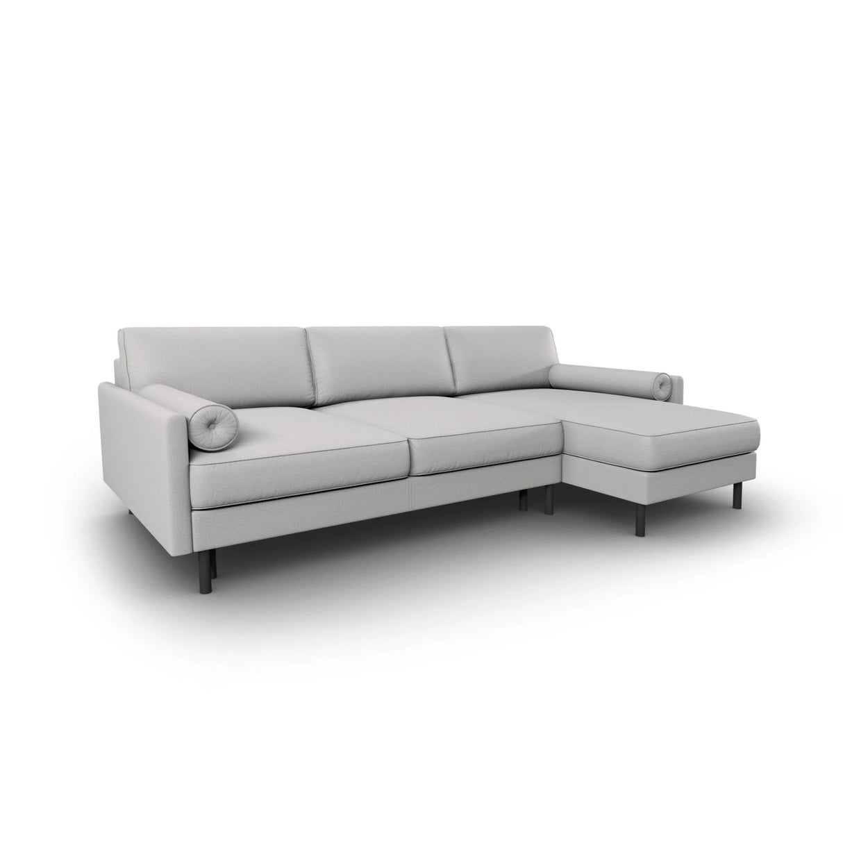 Scott 4-Sitzer Sofa, Rechte Seite, umwandelbar mit Schlaffunktion, mit Bezug aus Strukturierter Stoff (Meg363) in Hellgrau, 212x142 cm – Bild 4