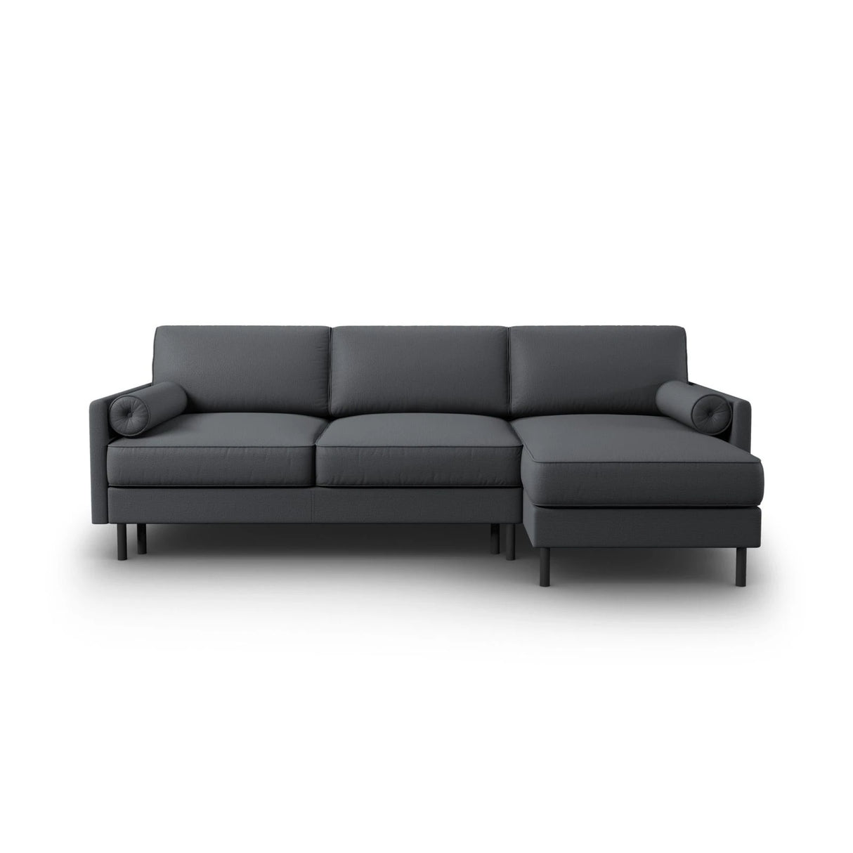 Scott 4-Sitzer Sofa, Rechte Seite, umwandelbar mit Schlaffunktion, mit Bezug aus Strukturierter Stoff (Meg367) in Dunkelgrau, 212x142 cm – Bild 1