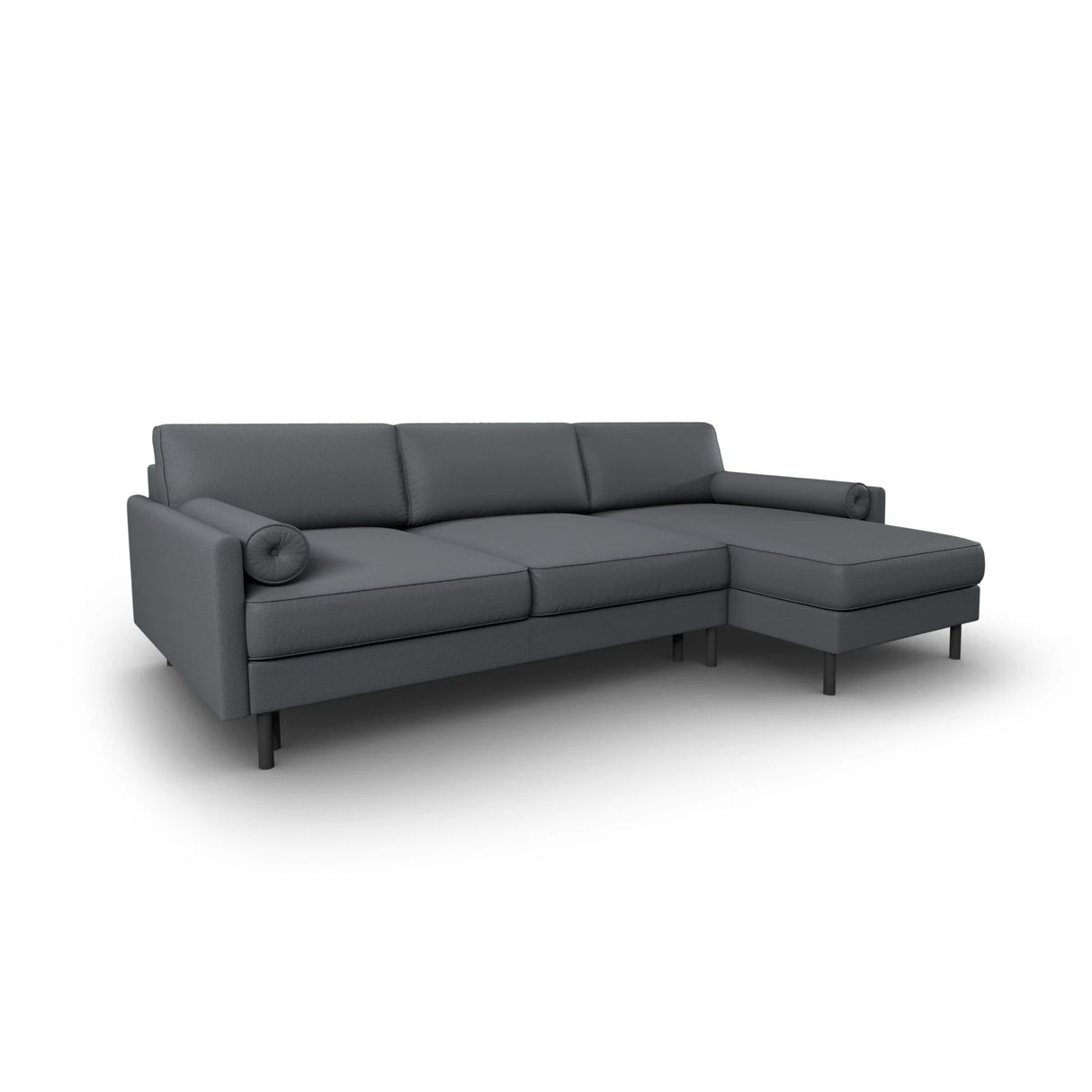 Scott 4-Sitzer Sofa, Rechte Seite, umwandelbar mit Schlaffunktion, mit Bezug aus Strukturierter Stoff (Meg367) in Dunkelgrau, 212x142 cm – Bild 4