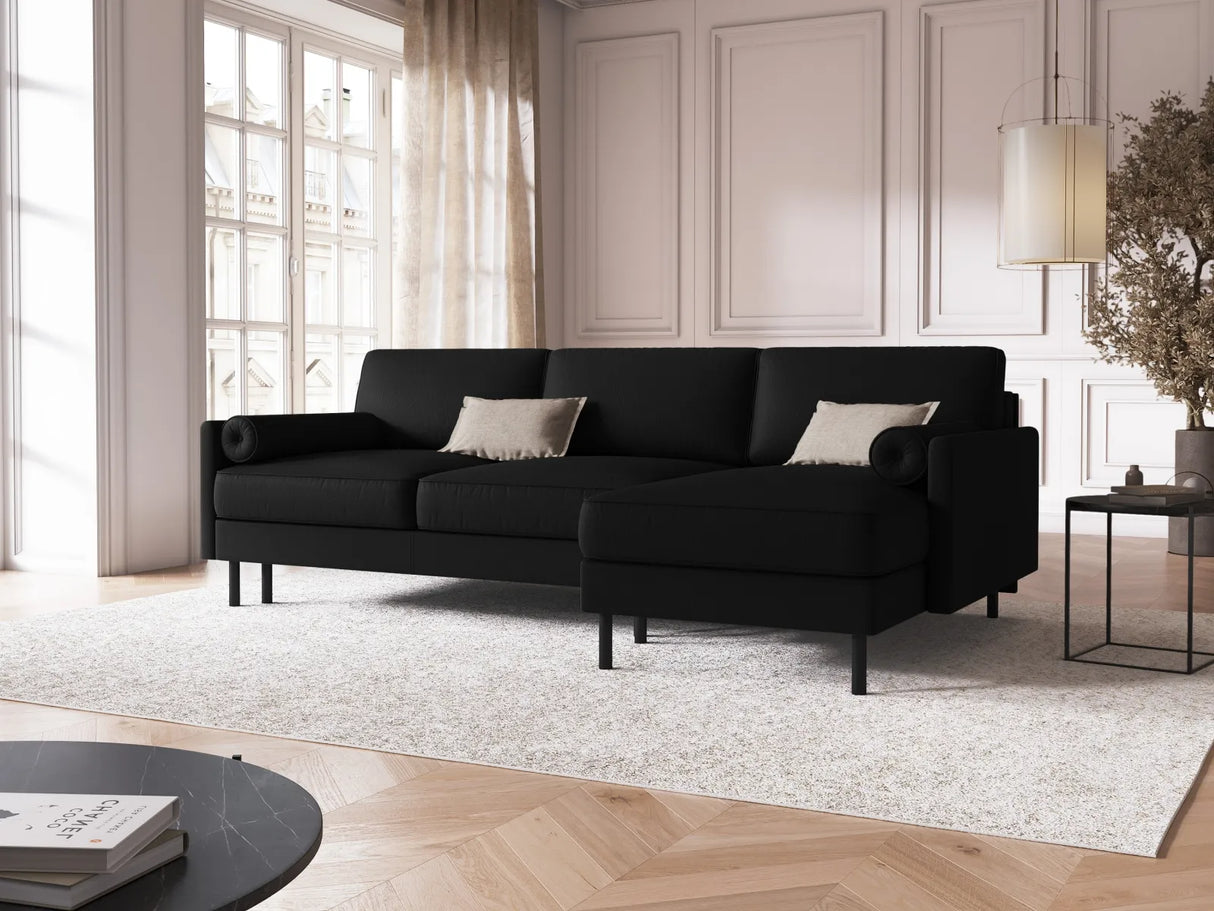 Scott 4-Sitzer Sofa, Rechte Seite, umwandelbar mit Schlaffunktion, mit Bezug aus Strukturierter Stoff (Meg368) in Schwarz, 212x142 cm – Bild 2
