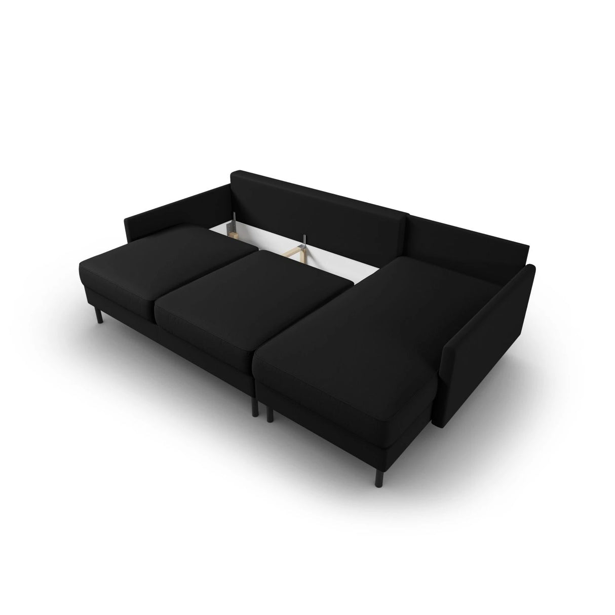 Scott 4-Sitzer Sofa, Rechte Seite, umwandelbar mit Schlaffunktion, mit Bezug aus Strukturierter Stoff (Meg368) in Schwarz, 212x142 cm – Bild 7