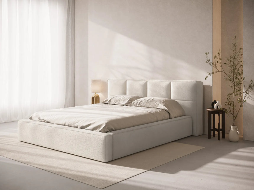 Simon Bett mit Stauraum in Boucle (LEG2) in Leichtes Beige, 180x200 cm – Bild 2