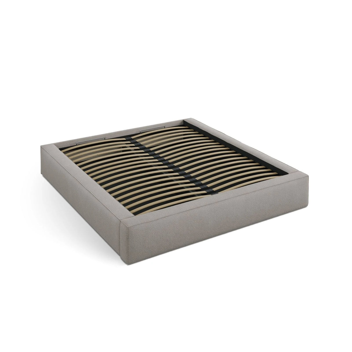 Simon Bett mit Stauraum in Boucle (LEG3) in Hellgrau, 200x200 cm – Bild 6