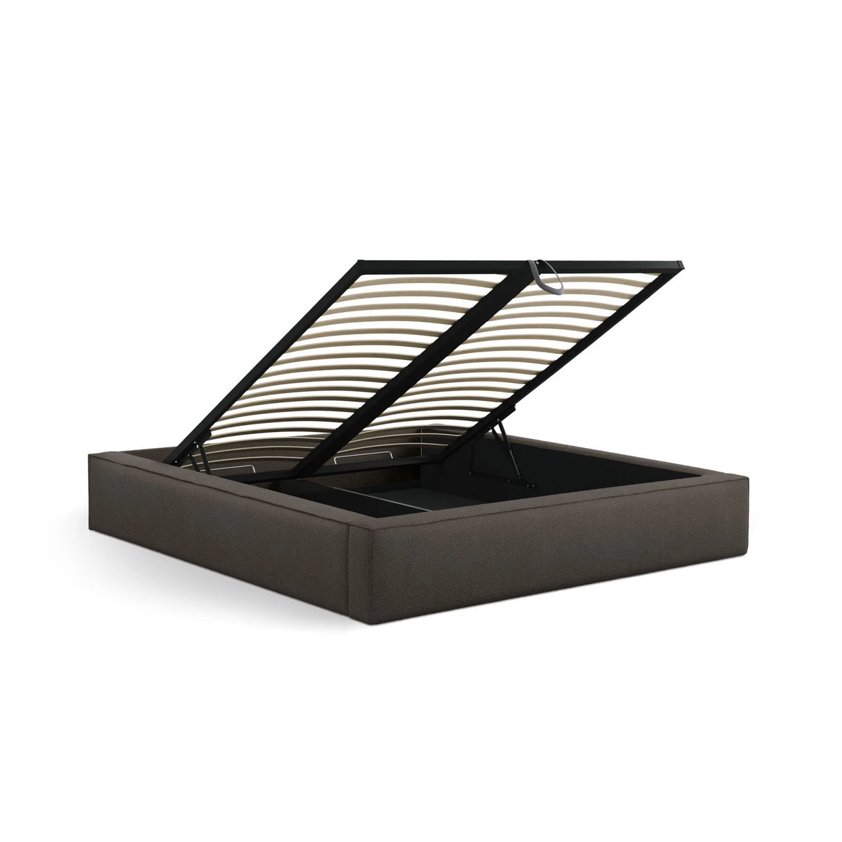 Simon Bett mit Stauraum in Boucle (LEG7) in Grau-braun, 160x200 cm – Bild 5