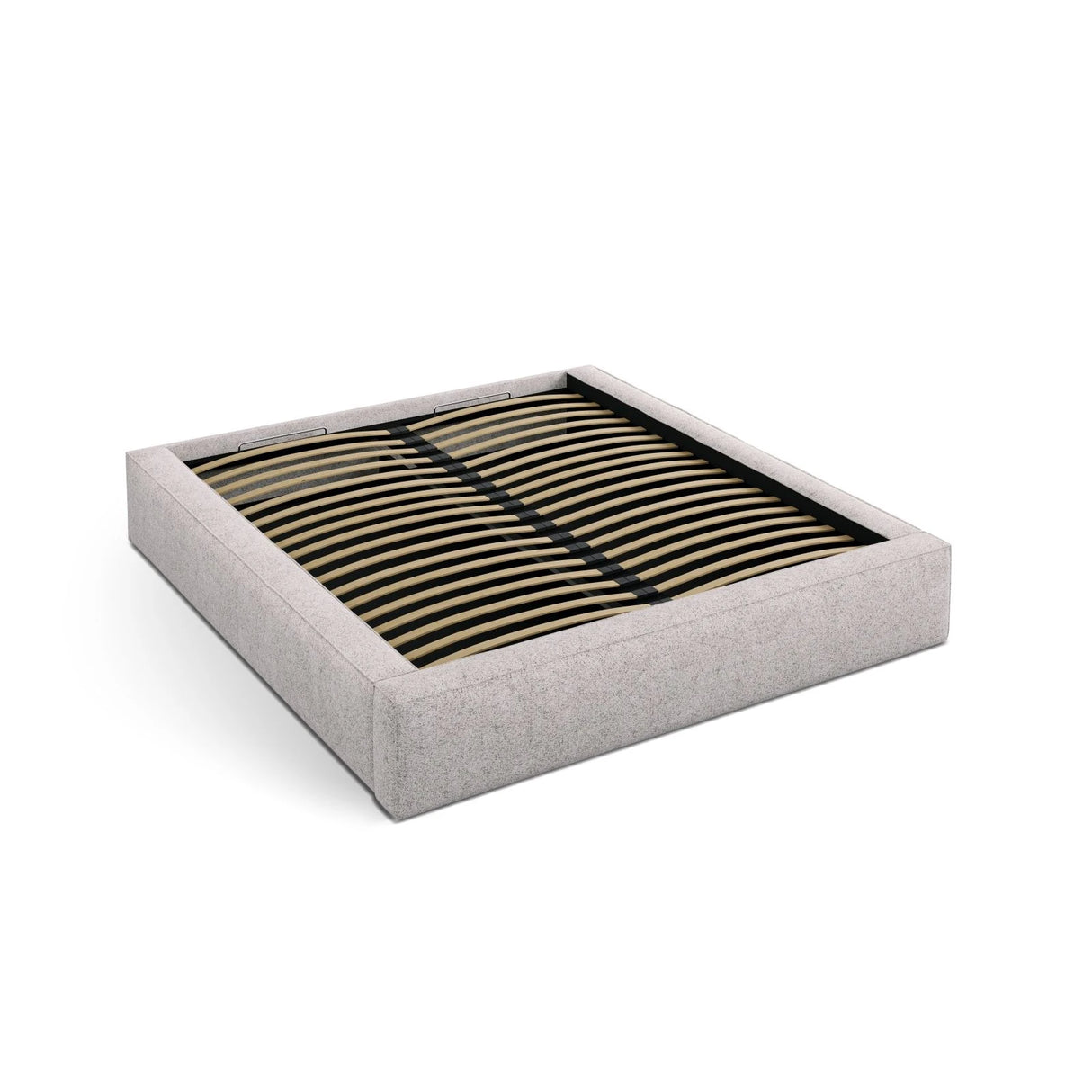 Simon Bett mit Stauraum in Boucle oder Strukturstoff, 200x200 cm – Bild 6